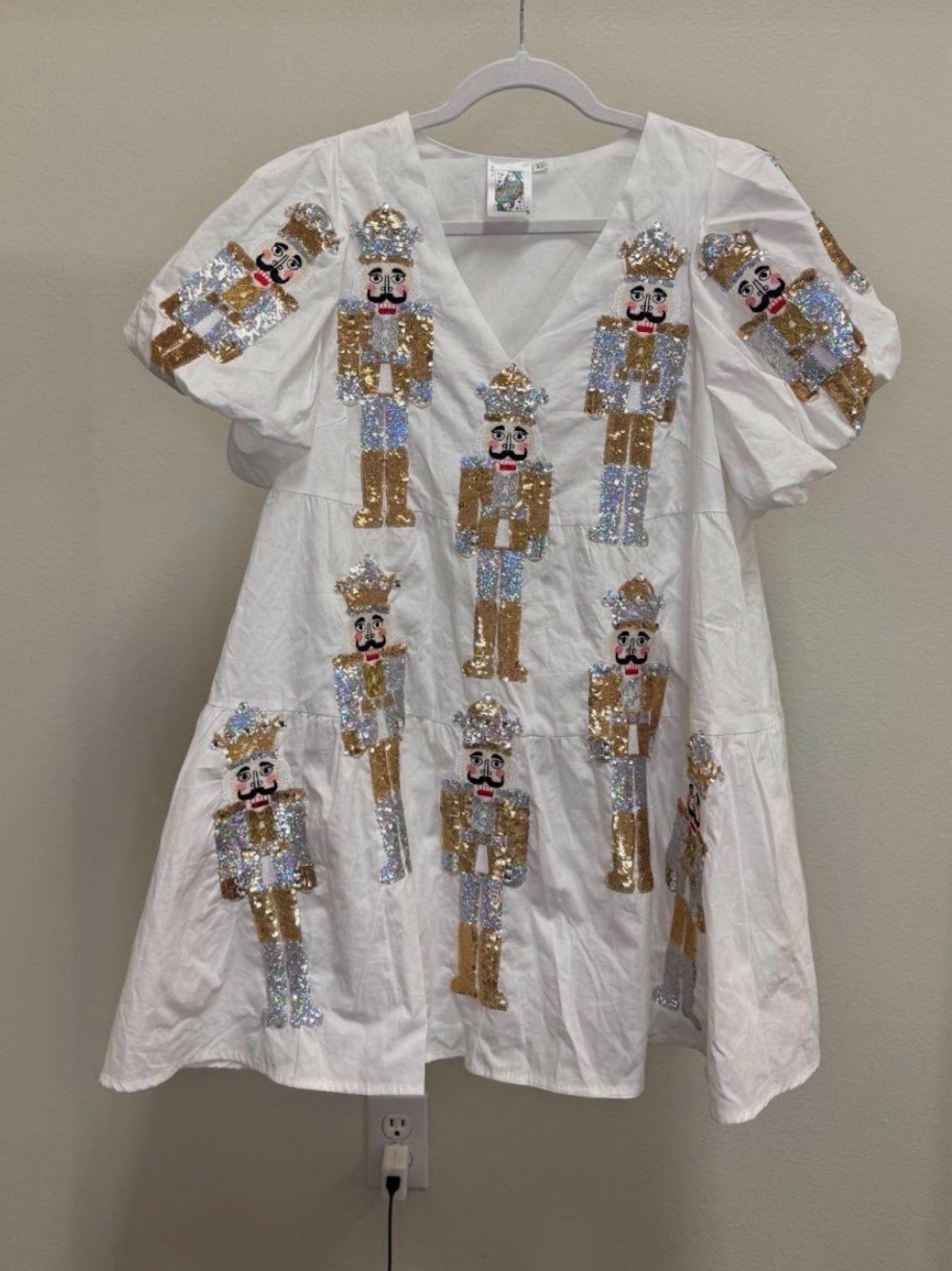 Sequin White Nutcracker Dress (Queen of Sparkles)